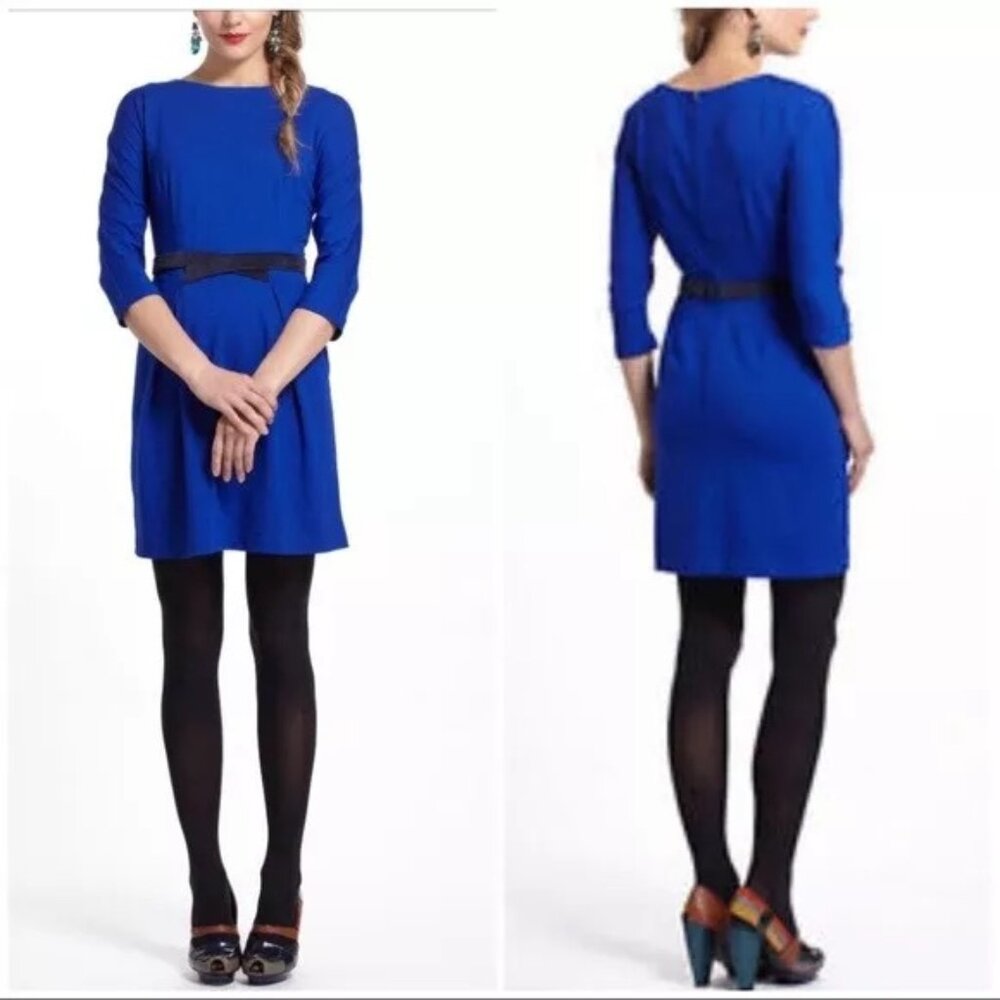 Anthropologie | Girls from Savoy Blue Pleated Ponte Dress